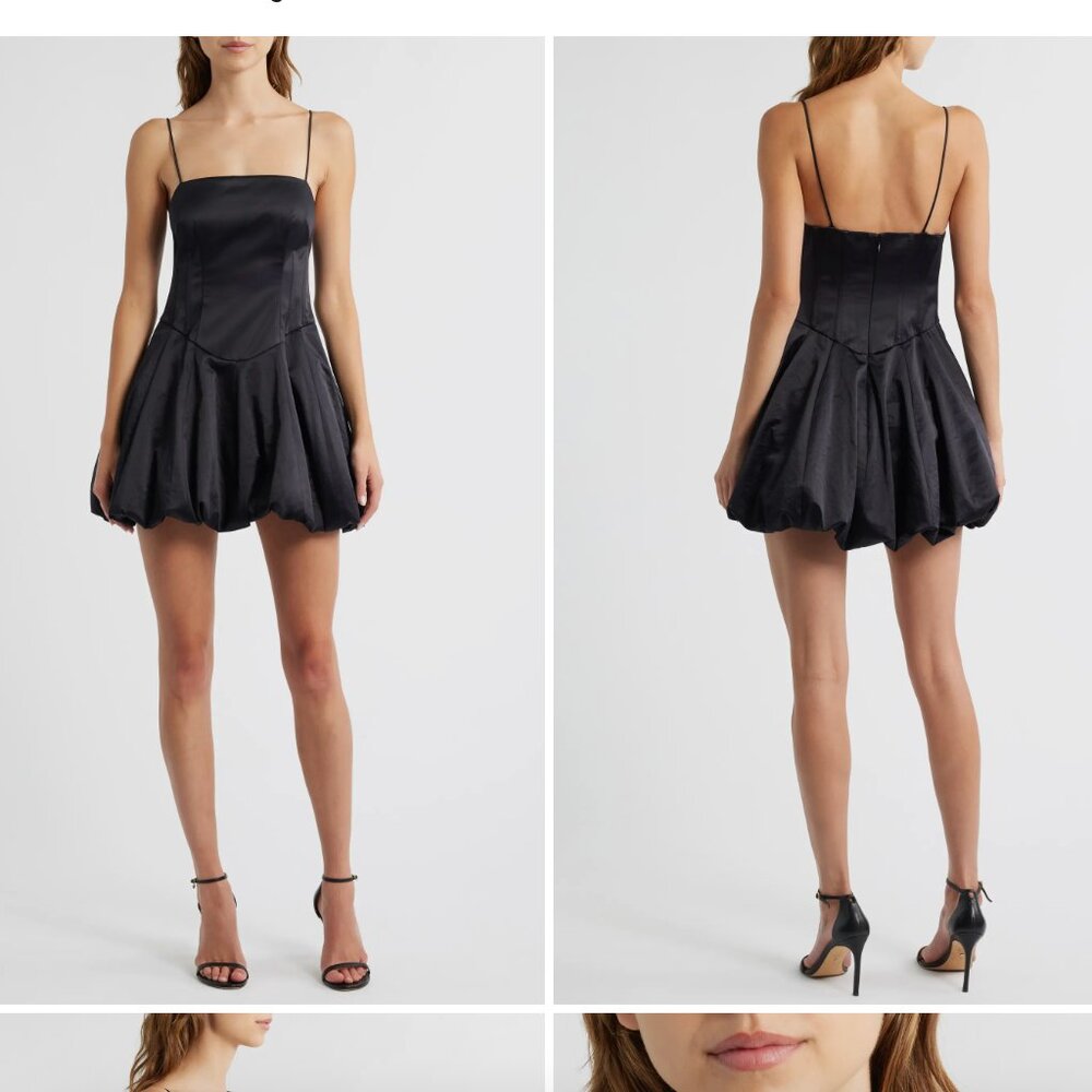 Loveshackfancy Salna Satin Bubble Hem Minidress